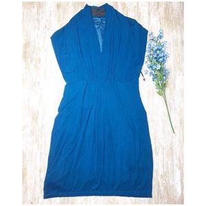 {Elisabetta Franchi For Celyn B} Blue V-neck Dress